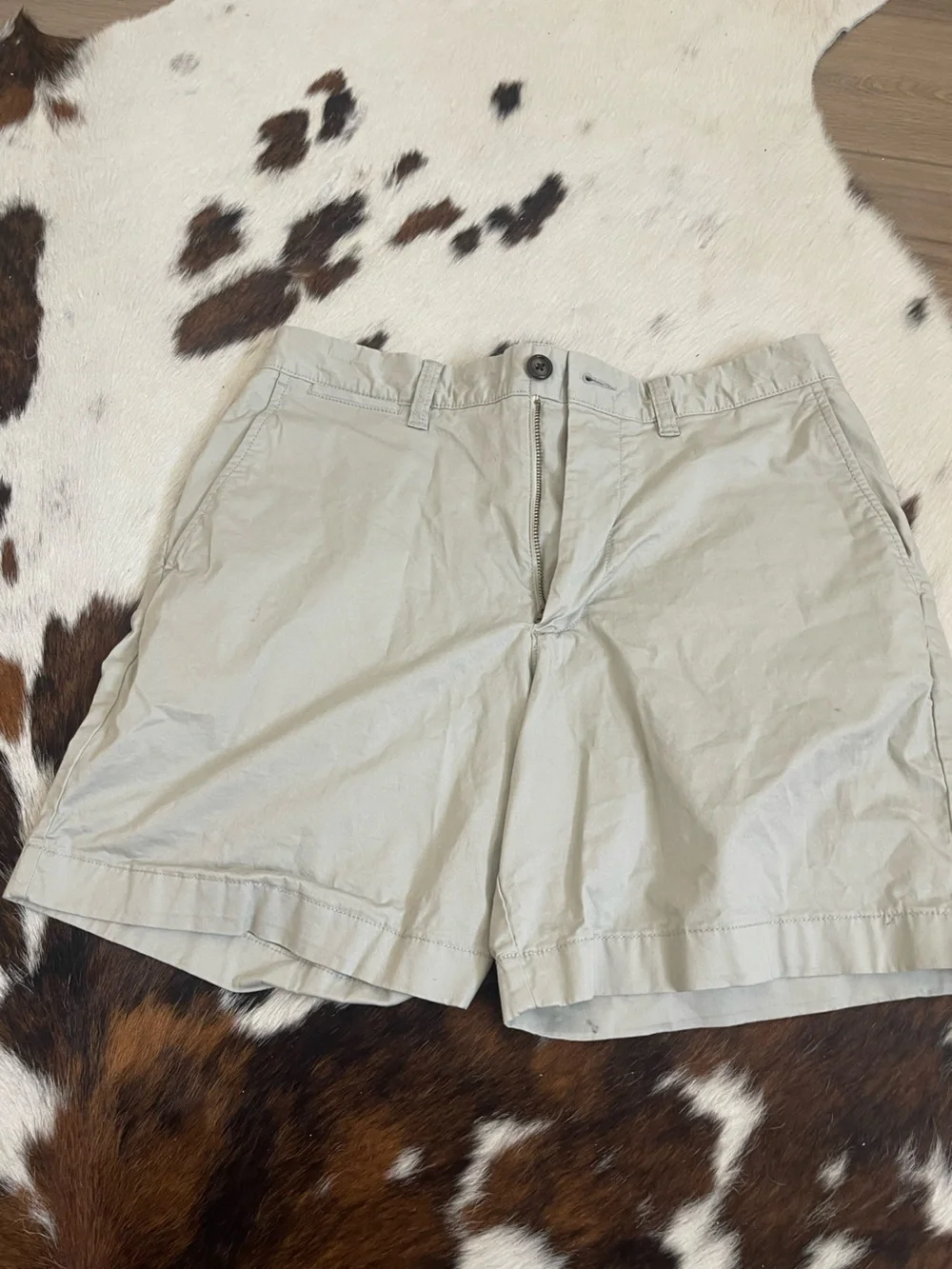 J. Crew Men's Khaki Flat Front Cotton Shorts